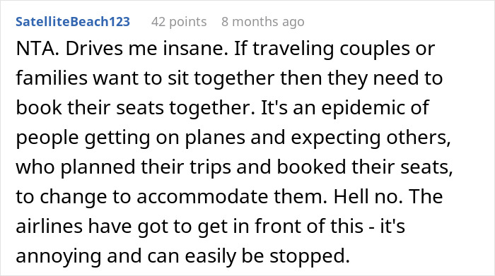 Passengers Unite Against Woman Who Wouldn't Give Up Her Aisle Seat For Family Of Five Passengers Unite Against Woman Who Wouldn't Give Up Her Aisle Seat For Family Of Five