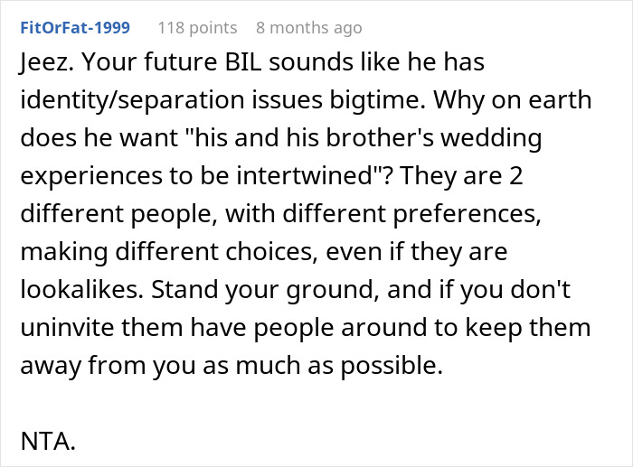 Bride Refuses To Wear BIL&rsquo;s Wife&rsquo;s Dress, Fears For Her Safety When He Becomes Unhinged