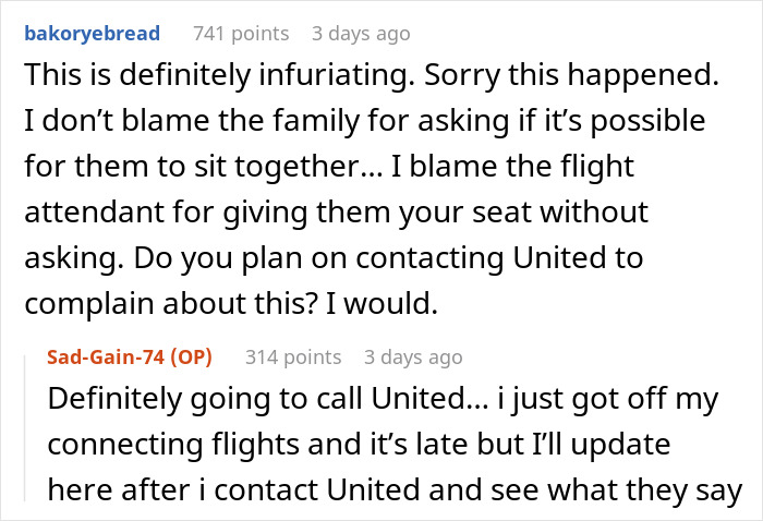 Person Gets Their Seat Stolen As Mother With Children Took It Over During Family Preboarding