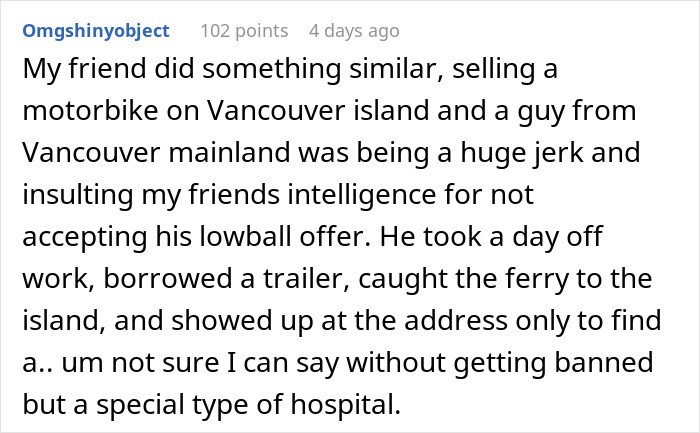 Guy Gets Petty Revenge On FB Marketplace Low Baller For His Ridiculous $250 Offer