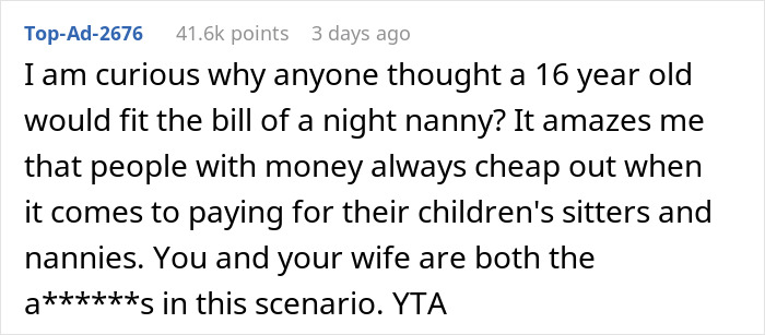 &ldquo;You Get What You Pay For&rdquo;: Dad Dragged For Expecting A 16 Y.O. Babysitter To Be Awake All Night