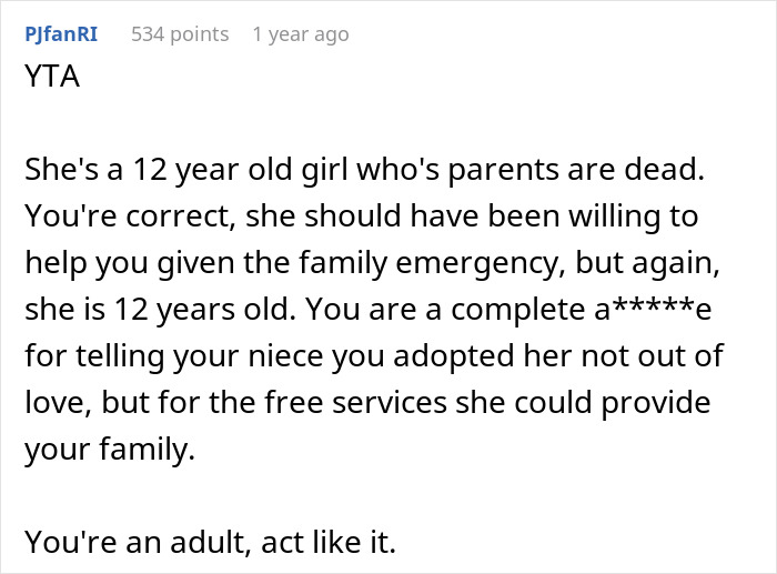 Teen Feels Like A Fake Daughter After Dad Blurts Out He Adopted Her To Babysit His Toddler