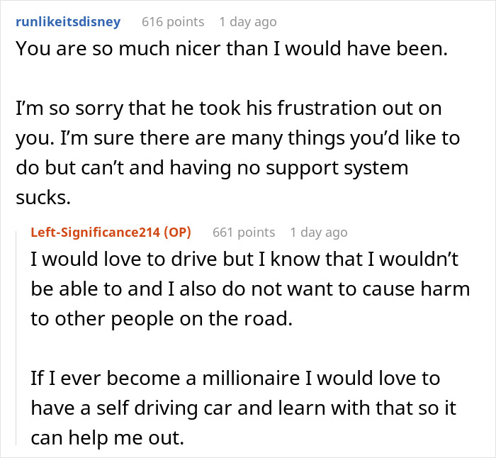 Dad Expresses Frustration At Driving Disabled Daughter Around, She Says He Has To Live With It