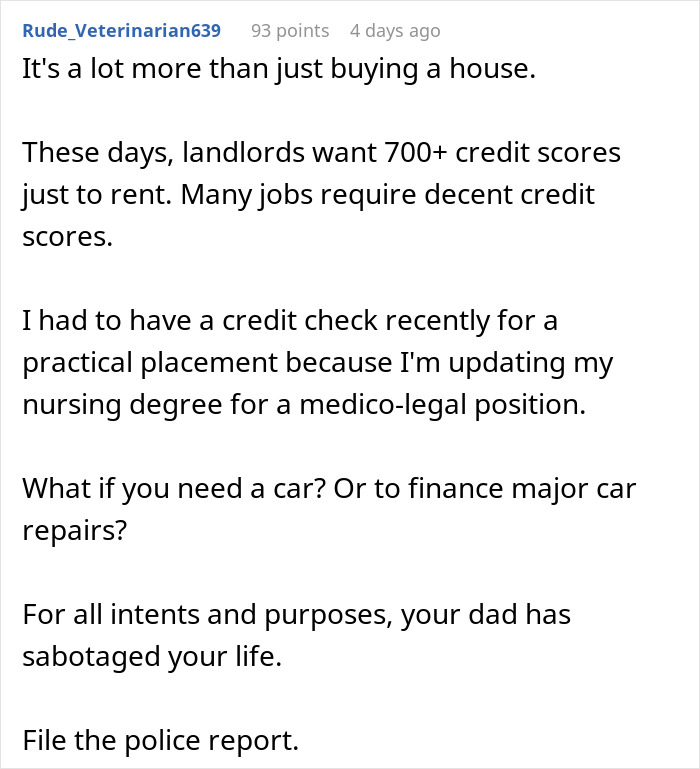 &ldquo;I Turned Him In&rdquo;: Person Learns That Dad Secretly Ruined Their Chances Of Buying A House