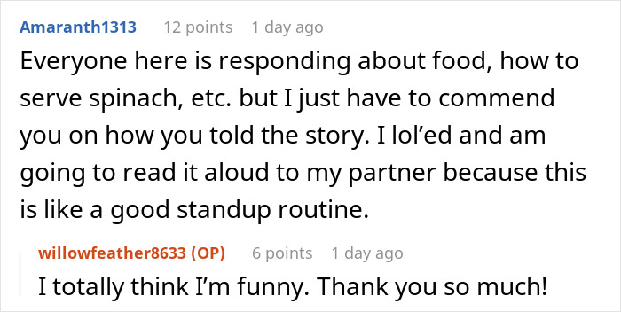 Girl Can’t Eat Spinach, Gets Told To Eat At Least 3 Bites To Get Dessert, Maliciously Complies Girl Can’t Eat Spinach, Gets Told To Eat At Least 3 Bites To Get Dessert, Maliciously Complies