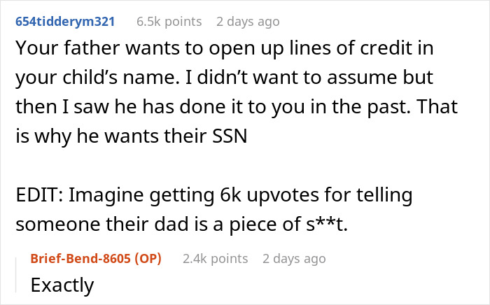 Woman Is Suspicious Of Her Dad After He Repeatedly Requests Her Baby's Social Security Number