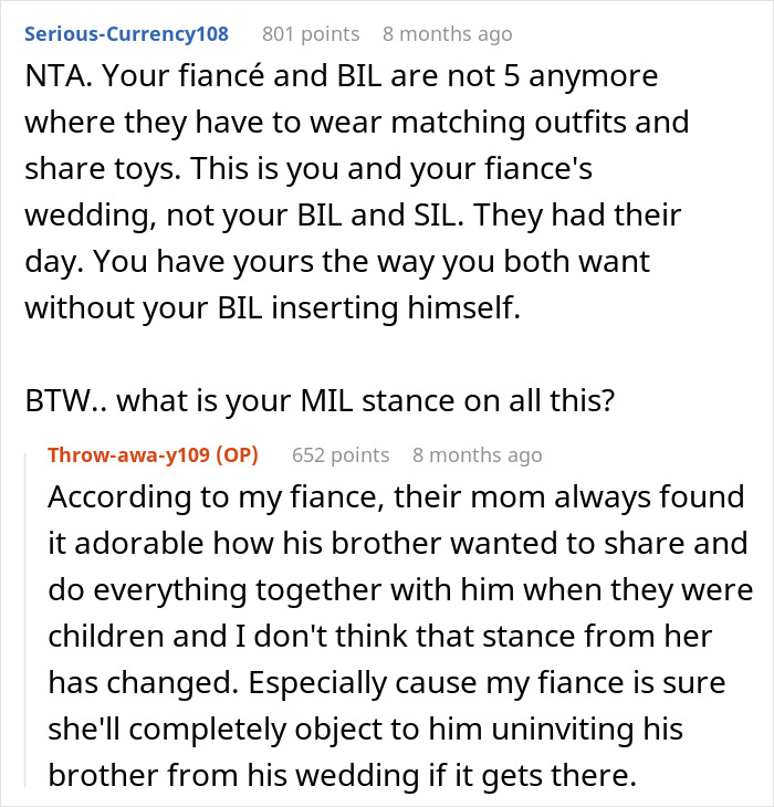 Bride Refuses To Wear BIL&rsquo;s Wife&rsquo;s Dress, Fears For Her Safety When He Becomes Unhinged