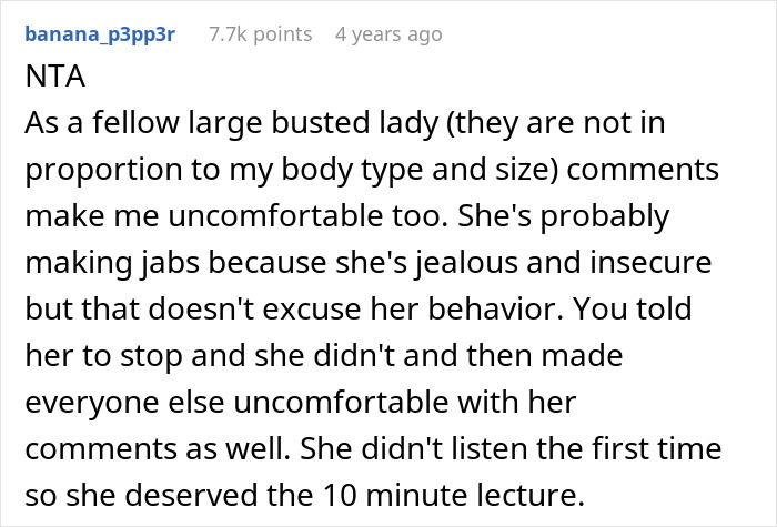 Coworker Keeps Mocking Woman Over Her Large Chest, It Finally Backfires On Her