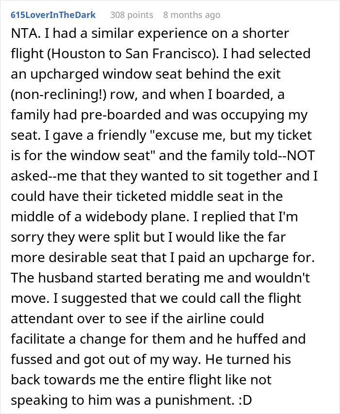 Passengers Unite Against Woman Who Wouldn't Give Up Her Aisle Seat For Family Of Five Passengers Unite Against Woman Who Wouldn't Give Up Her Aisle Seat For Family Of Five