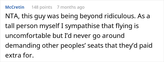 Woman Calls Flight Attendants After 6&rsquo;4&rdquo; Tall Guy Wouldn&rsquo;t Take No For An Answer To Swapping Seats