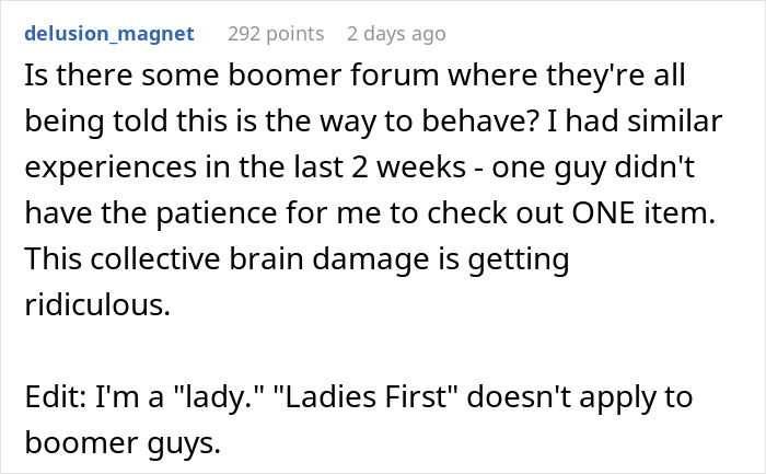 Man Ruins Karen's Day Without Saying A Word After She Tries To Push Past Him To Skip The Line Man Ruins Karen's Day Without Saying A Word After She Tries To Push Past Him To Skip The Line