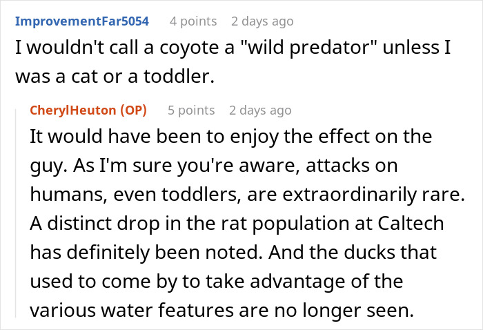 Woman Left Confused After Entitled Man Yells At Her To Put A Leash On Coyote