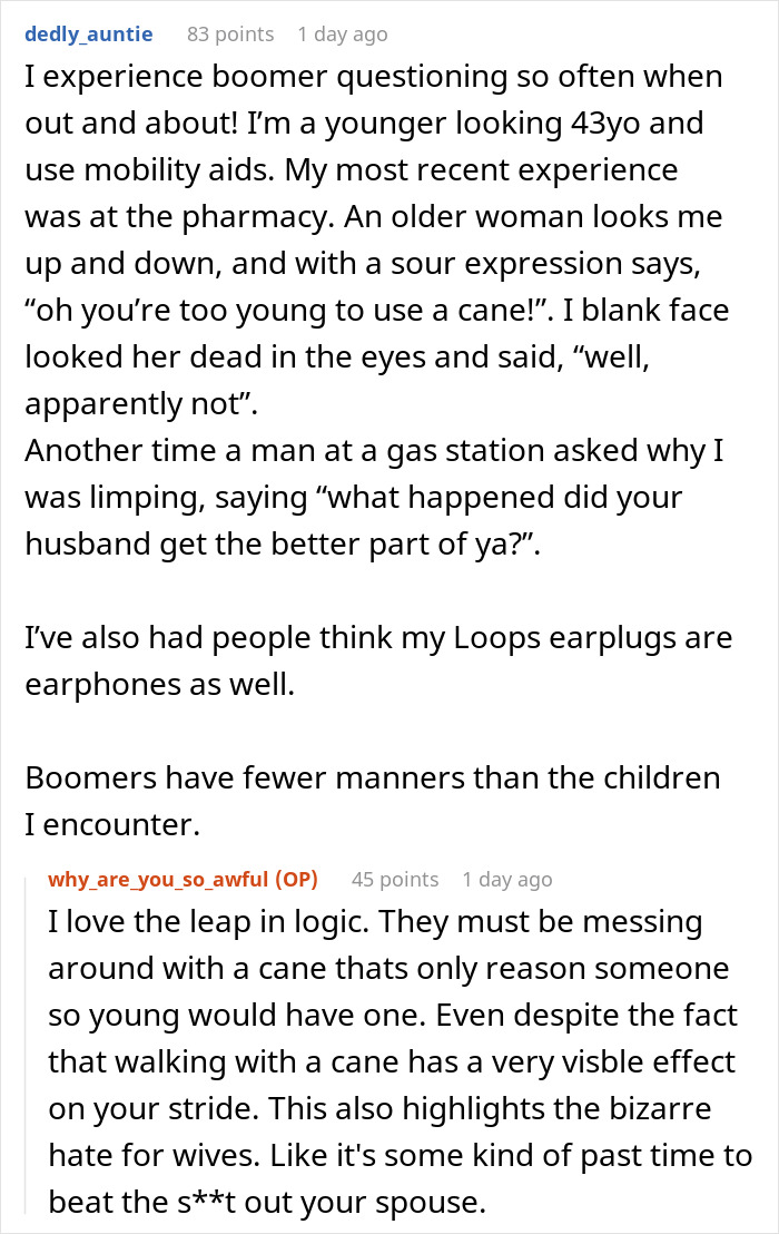 Boomer Mistakes Person's Hearing Aid For Headphones, Loudly Complains, Is Instantly Taught A Lesson