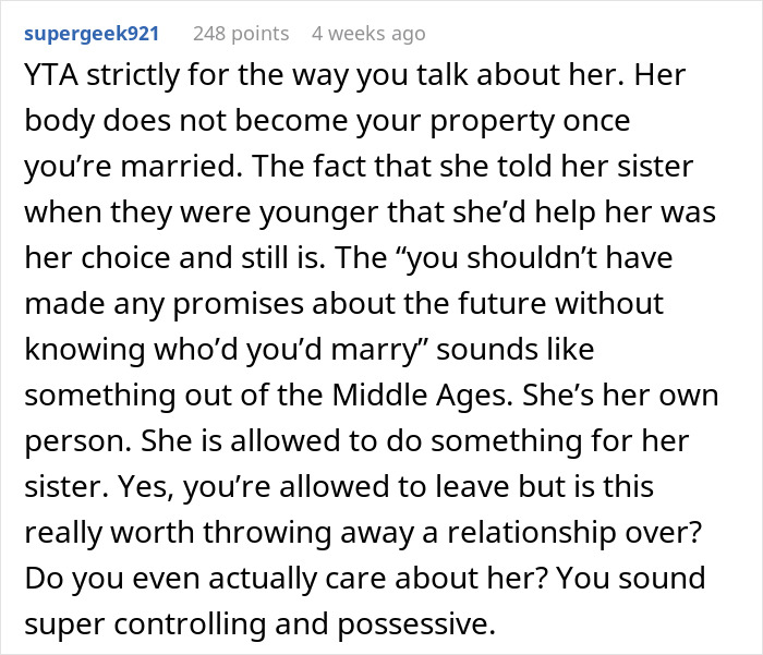 “AITA For Telling Her ‘It's My Choice To Leave Too’ After She Said ‘My body, My Choice’” “AITA For Telling Her ‘It's My Choice To Leave Too’ After She Said ‘My body, My Choice’”