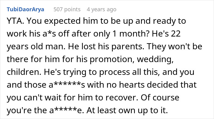 Manager Thinks They&rsquo;re Justified In Firing Grieving Worker For Underperforming, Regrets It