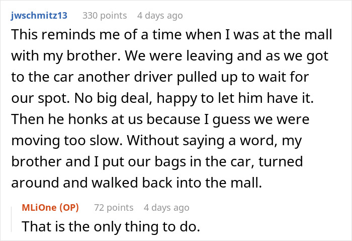 Woman Can&rsquo;t Leave Because A Driver Is Blocking Her In, Decides To Go Buy Milk While She Waits