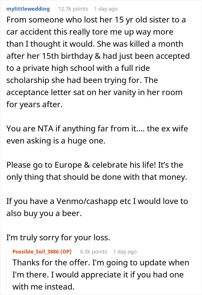 Dad Infuriates Ex By &ldquo;Wasting&rdquo; Dead Son&rsquo;s Uni Fund On A Trip Instead Of Giving It To Her Stepson