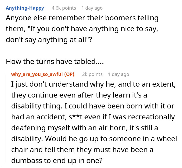 Boomer Mistakes Person's Hearing Aid For Headphones, Loudly Complains, Is Instantly Taught A Lesson