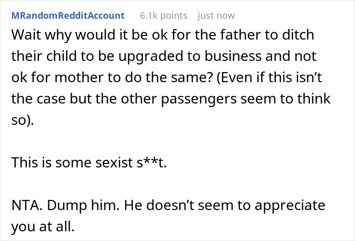 Cheating BF Expects GF To Look After His 2 YO On Flight, She Chooses Business Class Upgrade Instead