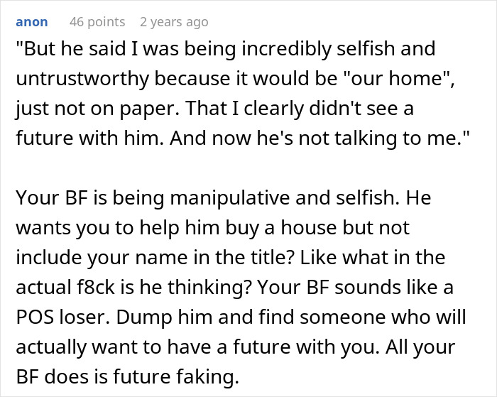 Man's Ridiculous Plan To Get Girlfriend To Finance His House's Down Payment Blows Up In His Face