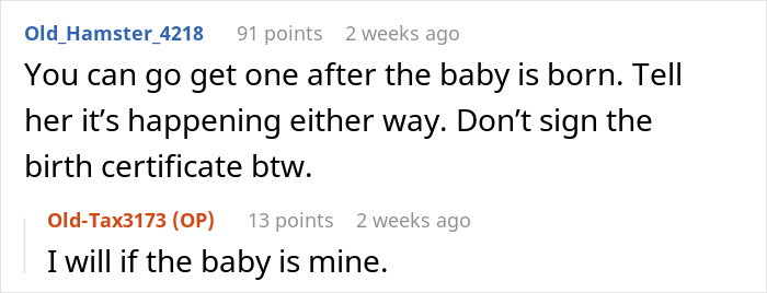 &ldquo;[Am I The Jerk] For Insisting We Get A Paternity Test Before I Sign The Birth Certificate?&rdquo;