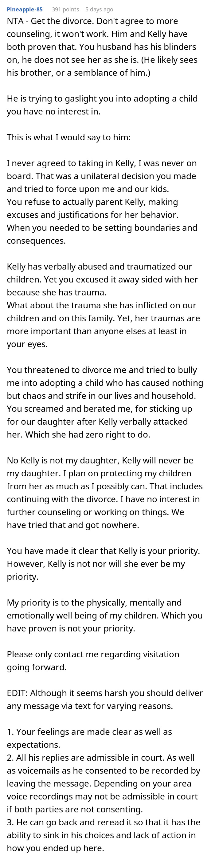 Guy Threatens Divorce Over Wife Wanting To Kick Out His Abusive Niece, She Agrees On The Spot