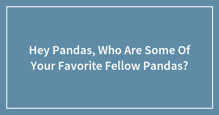 Hey Pandas, Who Are Some Of Your Favorite Fellow Pandas?