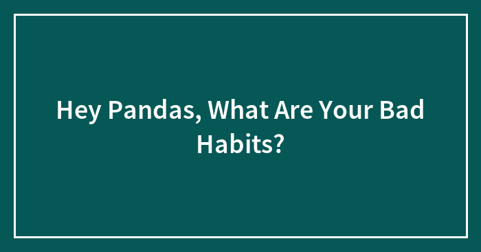 Hey Pandas, What Are Your Bad Habits? (Closed)