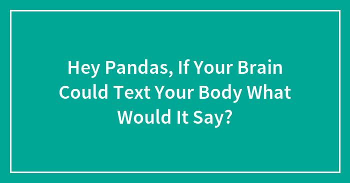 Hey Pandas, If Your Brain Could Text Your Body What Would It Say? (Closed)