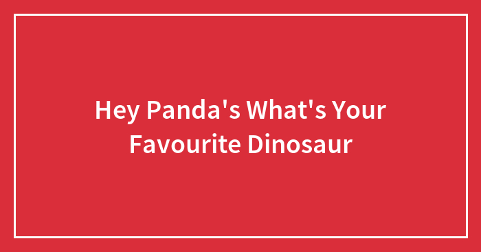 Hey Panda’s What’s Your Favourite Dinosaur