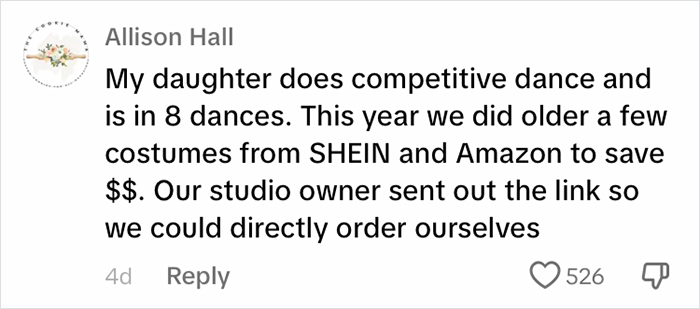 Mom Finds Daughter&rsquo;s $100 Dance Costume On Shein For $9.50, Publicly Calls Out Dance Studio