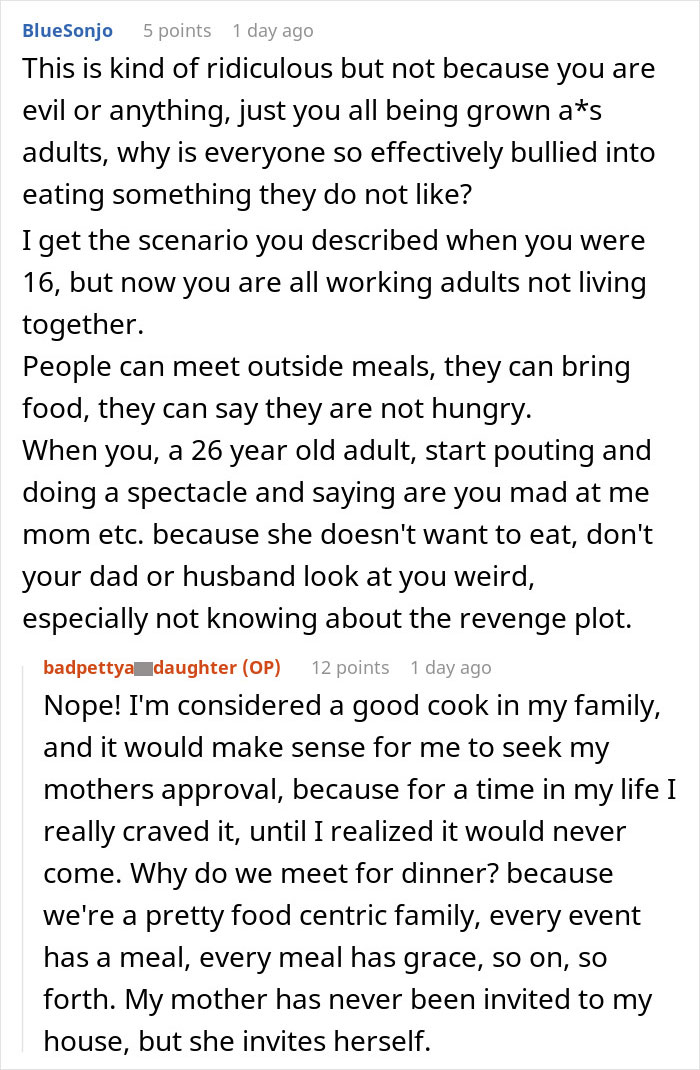 “No One But My Mother And I Know That Almost Every Meal I Make For Her Is Revenge” “No One But My Mother And I Know That Almost Every Meal I Make For Her Is Revenge”