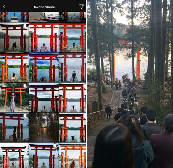 Hakone Shrine In Japan. Instagram vs. Reality