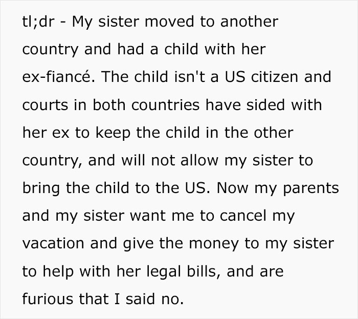 “This Is Insane”: Family Demands Person Go Into Debt To Help Sister Out With Legal Bills “This Is Insane”: Family Demands Person Go Into Debt To Help Sister Out With Legal Bills