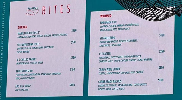 The Menus From Formula 1 Have Gone Viral For All The Wrong Reasons, Here’s How People Reacted
