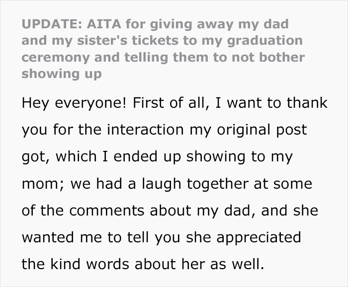 Teen Spites Dad And Sister Who Planned To Skip Her Graduation By Giving Away Their Tickets