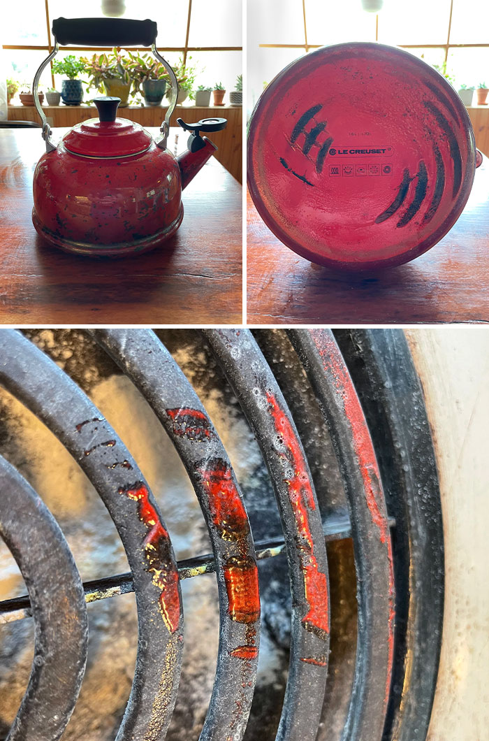 Mi suegra ha derretido la tetera en la estufa. Tiene más de 15 años, ¿cómo limpio esto?