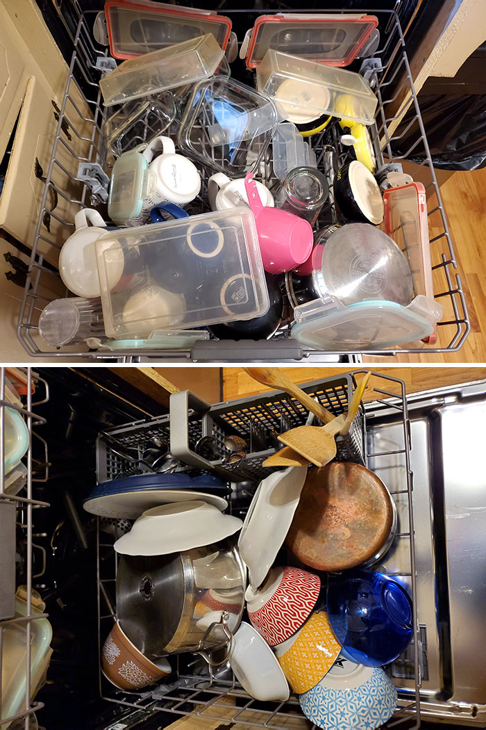 Así carga mi suegra el lavavajillas