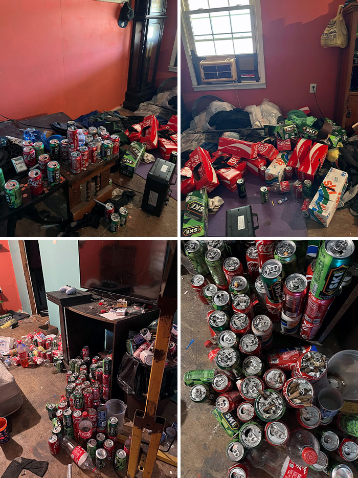 Mi cuñado está viviendo con nosotros, este es su cuarto