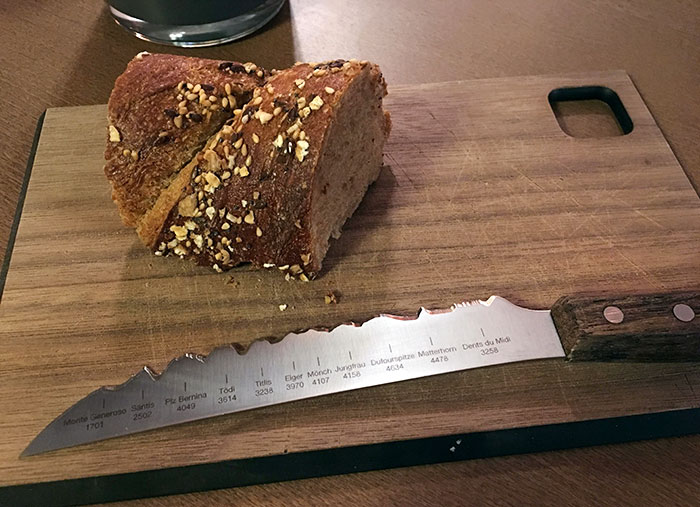 The Edge Of The Knife In This Swiss Restaurant Was Shaped To Show Off Many Of The Peaks Found In The Swiss Alps