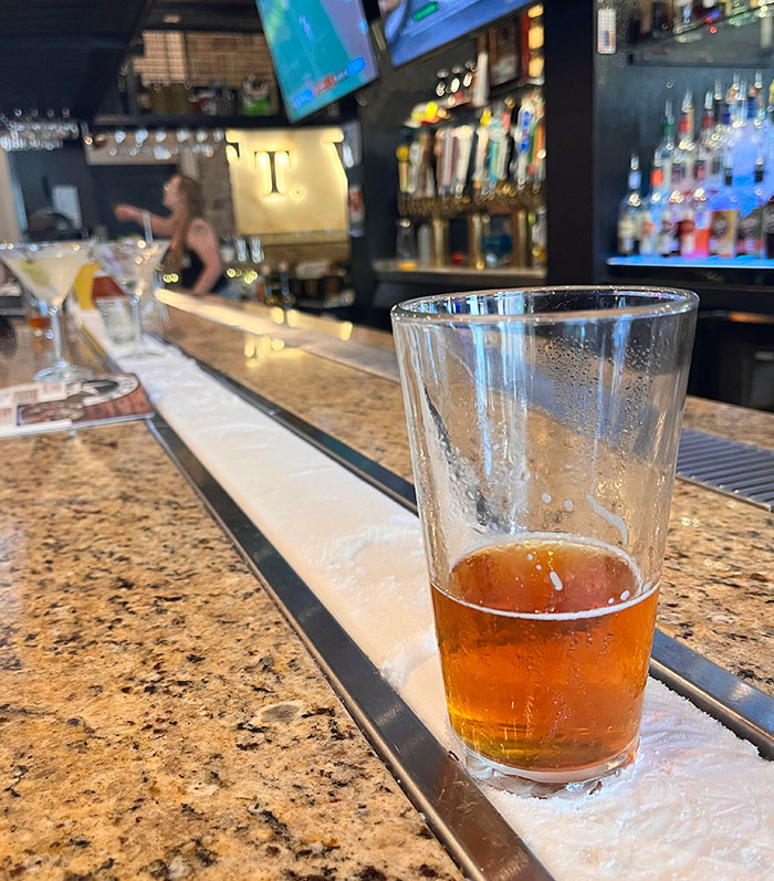 This Bar Has An Ice Strip To Keep Drinks Cold