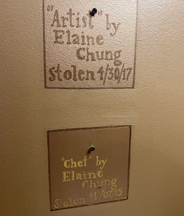Restaurant Keeps A Memorial Of Stolen Bathroom Art
