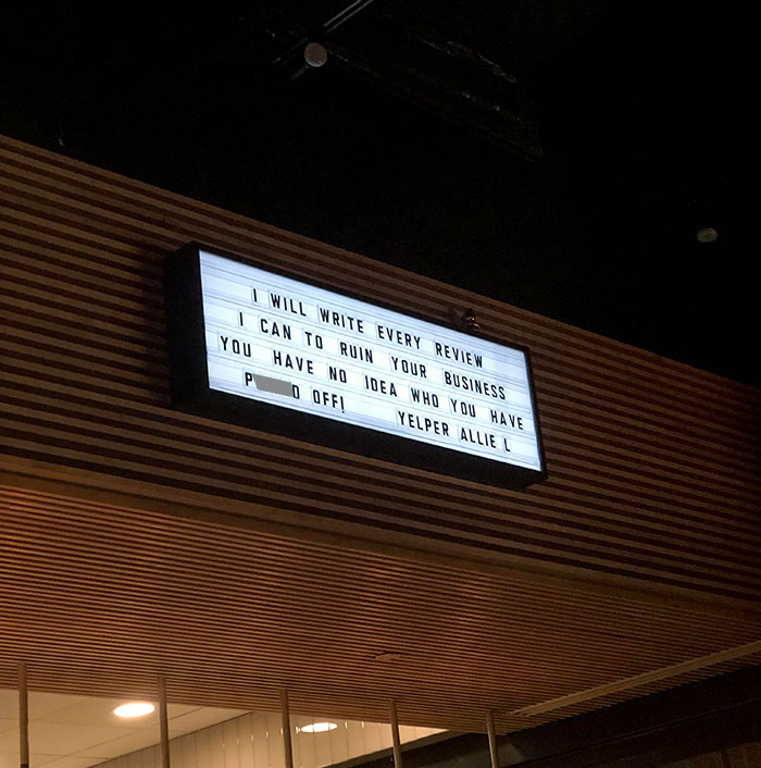 This Restaurant Has Negative Reviews Displayed Up On The Walls