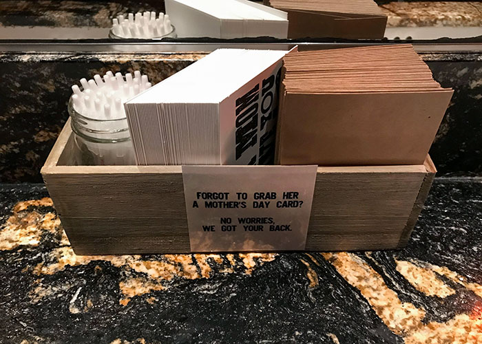 This Restaurant Has Mother’s Day Cards In The Bathroom In Case You Forgot To Get Your Mom One