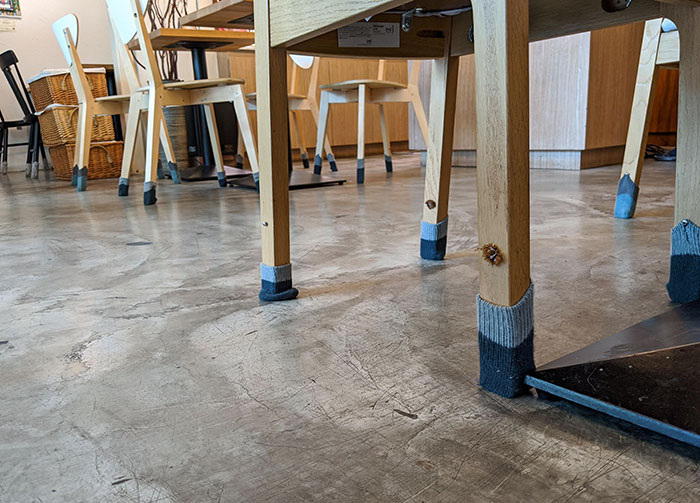 All The Chairs In This Cafe Are Wearing Socks