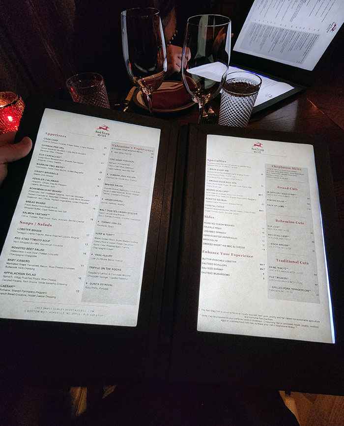 This Dimly Lit Restaurant Has Menus That Light Up When They Are Opened