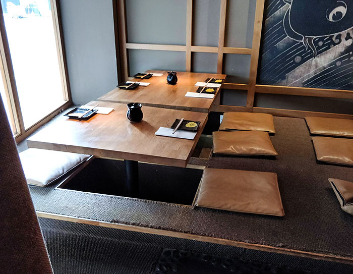 This Sushi Restaurant Has Tables That Simulate Traditional Japanese Seating While Letting You Sit Normally