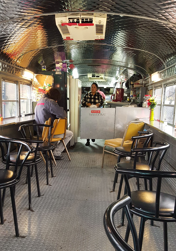 This Mexican Restaurant Built Inside An Old School Bus