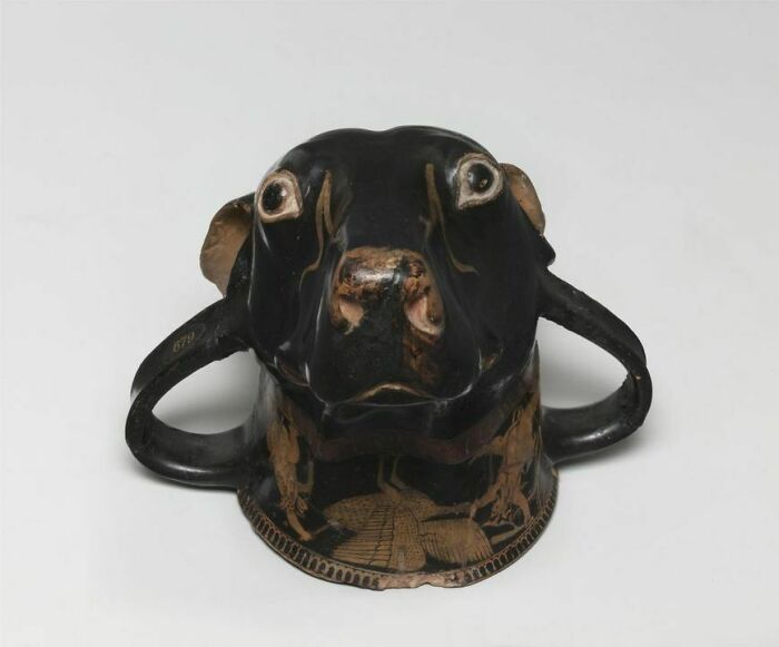 Rhyton In The Shape Of A Dog's Head, Greece, Circa 480 Bc