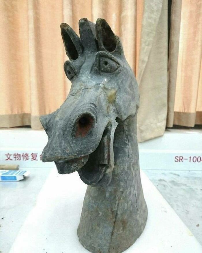 A 1800-Year Old Ceramic Horse. Han Dynasty (202 Bce– 9 Ce, 25–220 Ce), Now Housed At The Sanxingdui Museum In China